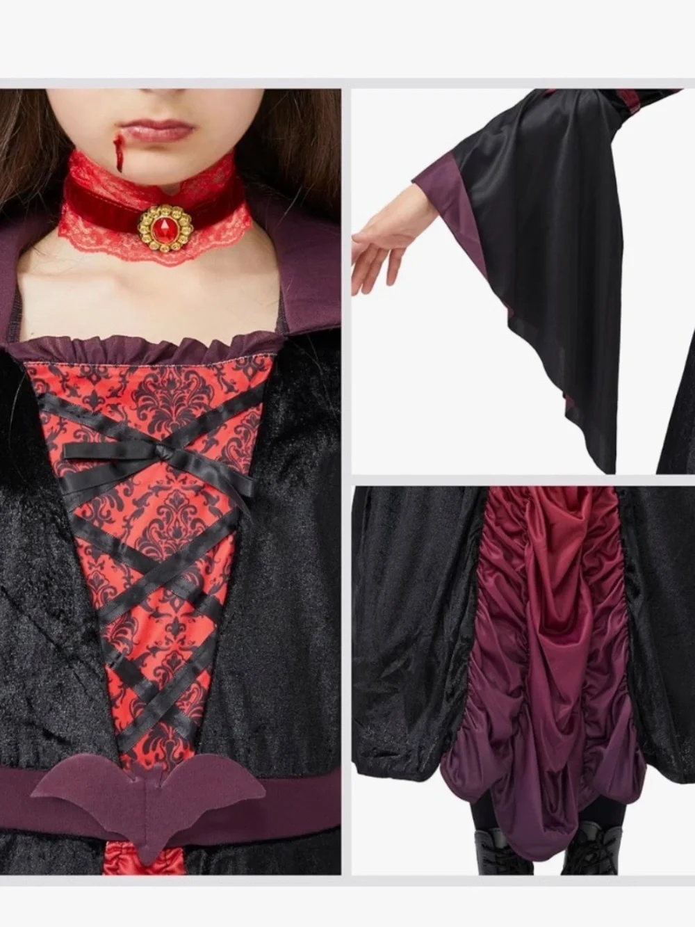 Spooktacular Creations Halloween Girls Royal Vampire Costume Sz XL